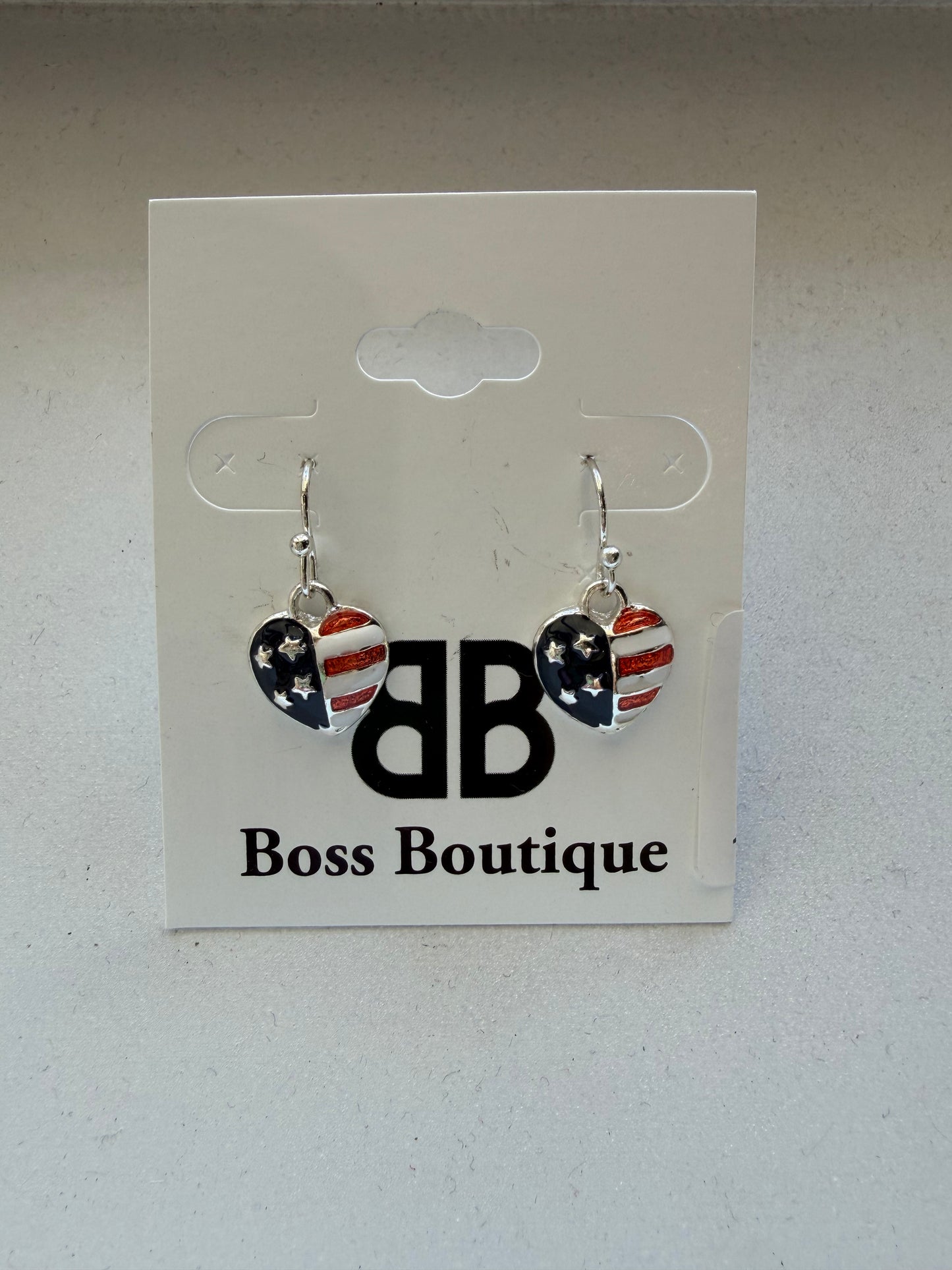Flag Heart Earrings