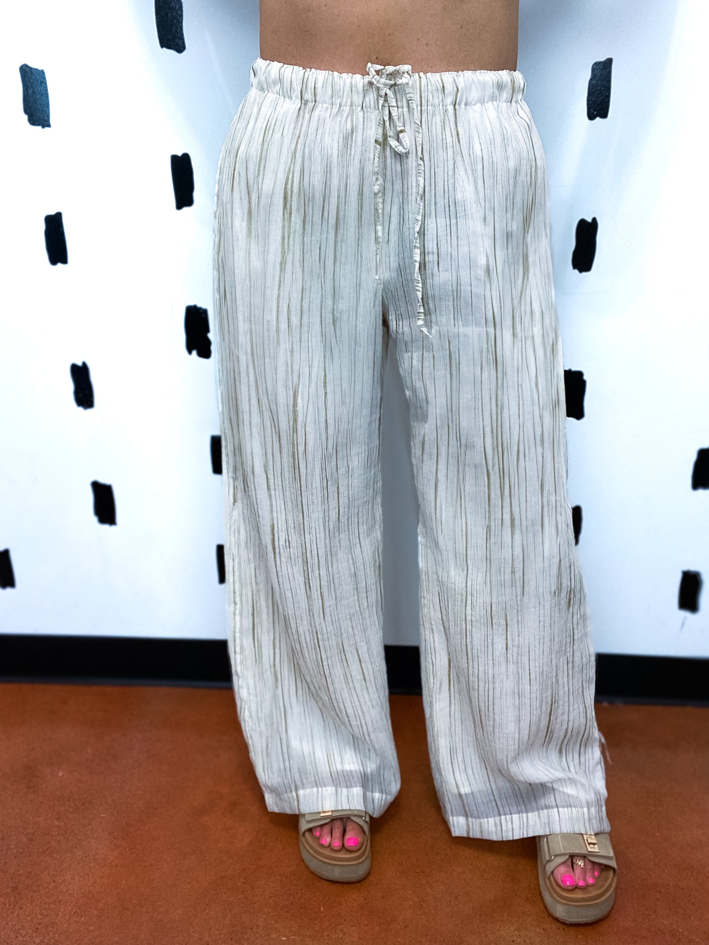 Ivory/Taupe Wide Leg Pants