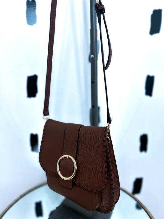 Brown Fold Over Crossbody