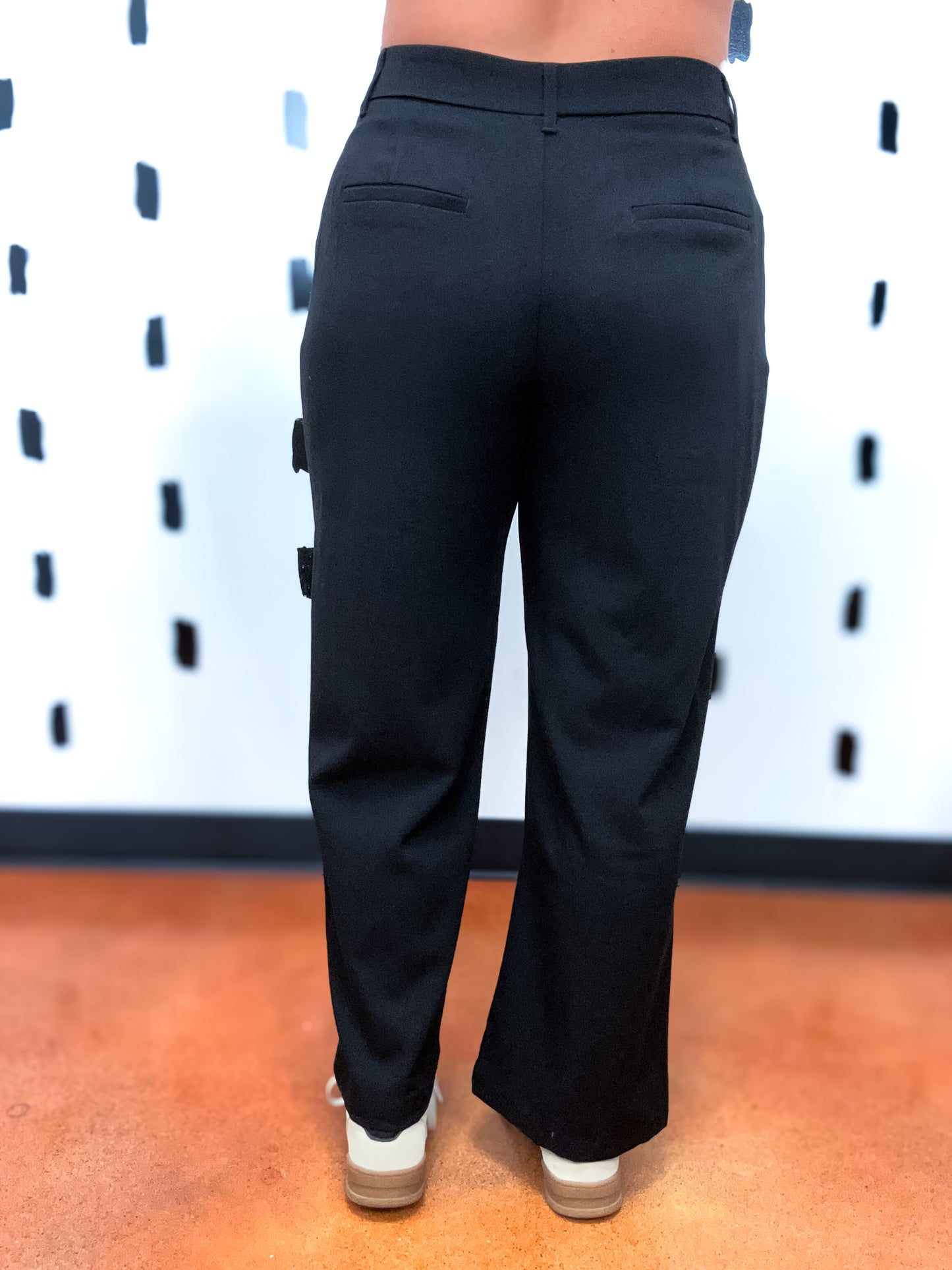 Black Front Pleat Dress Pants