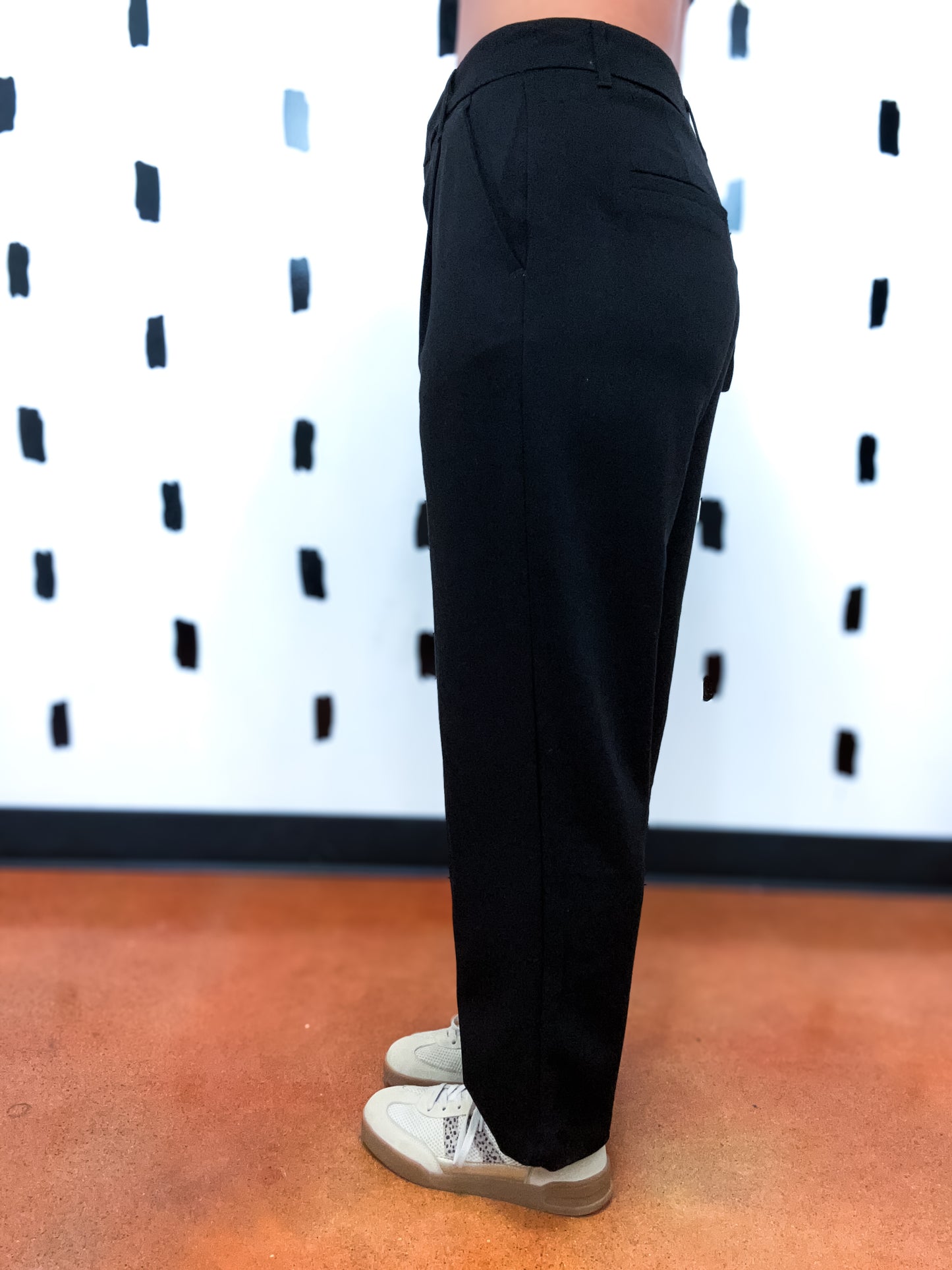 Black Front Pleat Dress Pants