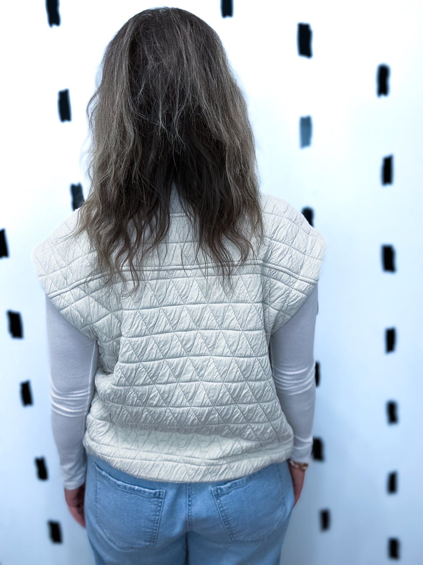 Oat Quilted Collar Pocket Vest - Boss Boutique