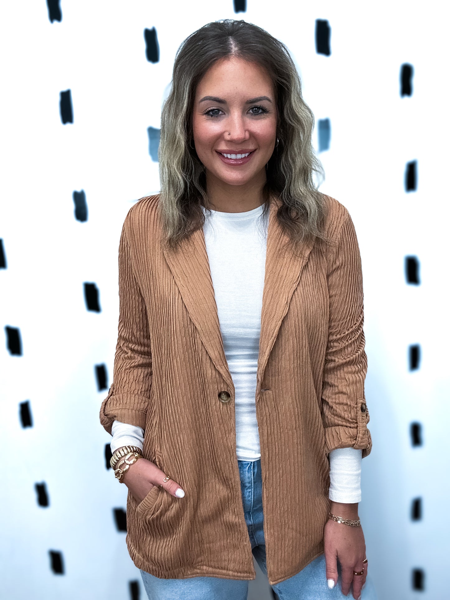 Ginger Roll-Up Sleeve Blazer