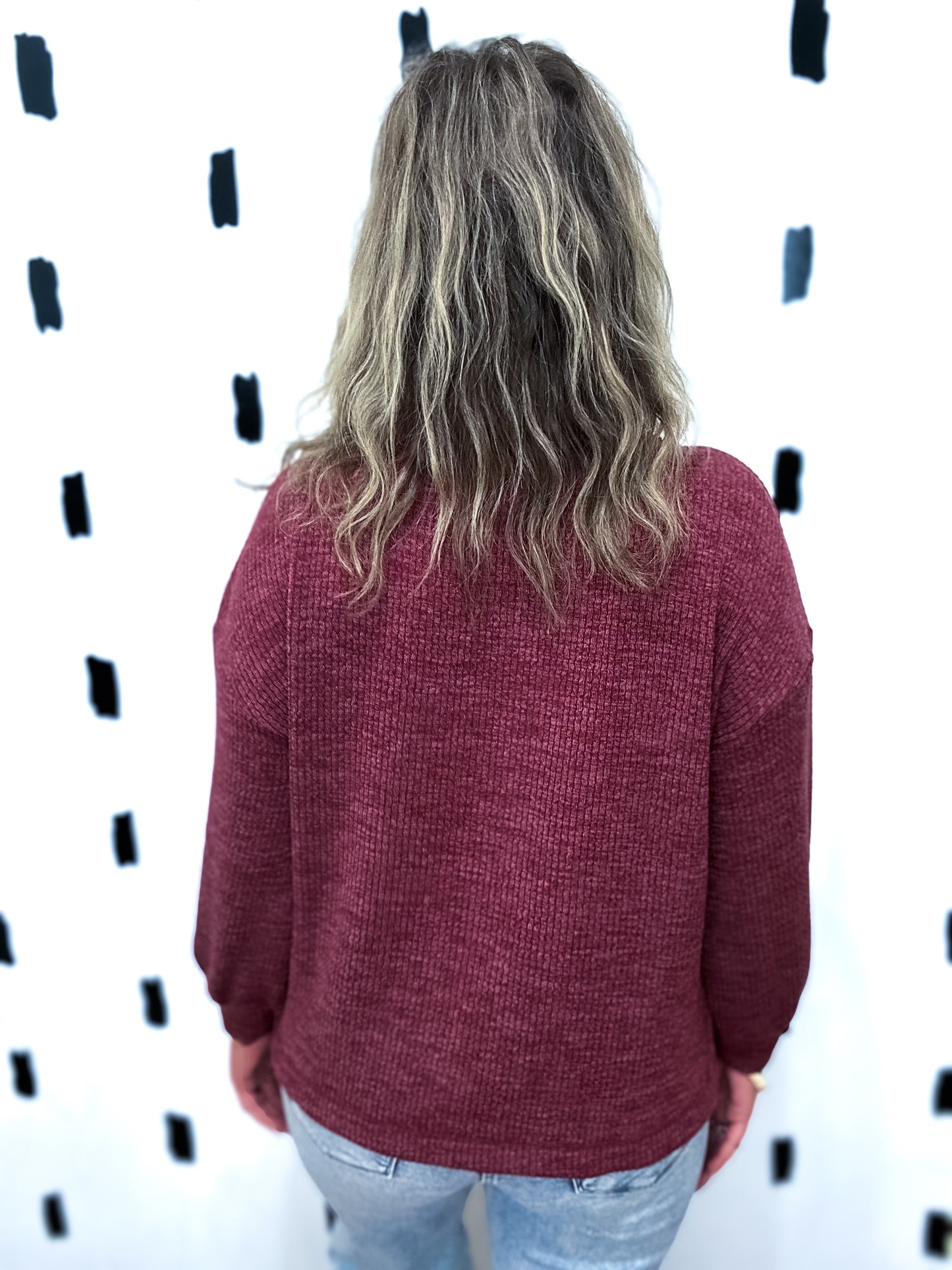 Ribbed Pocket Long Sleeve Top