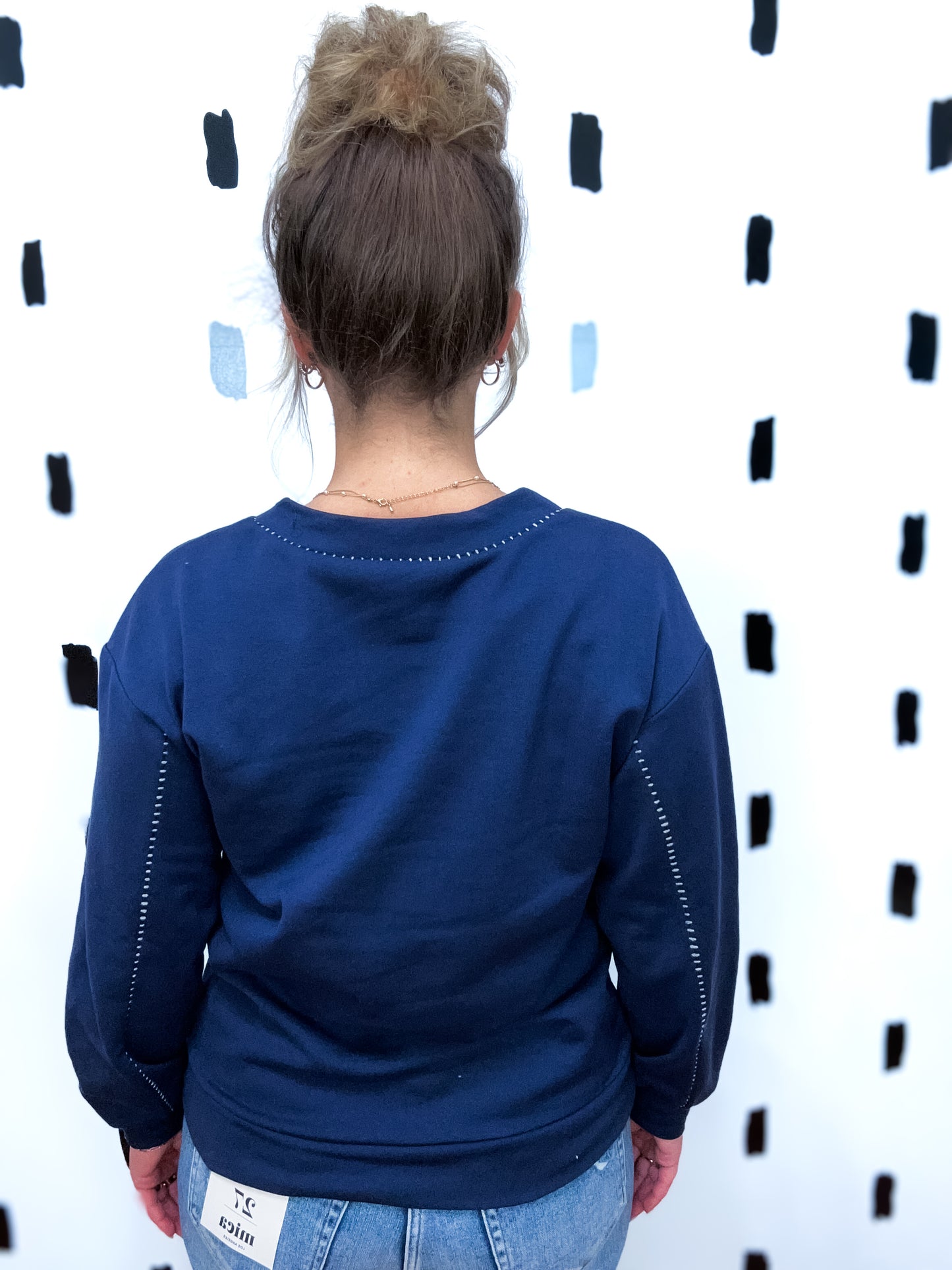 Navy V-Neck Sweatshirt