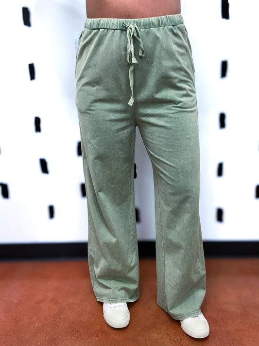 Sage Mineral Wash Knit Pants