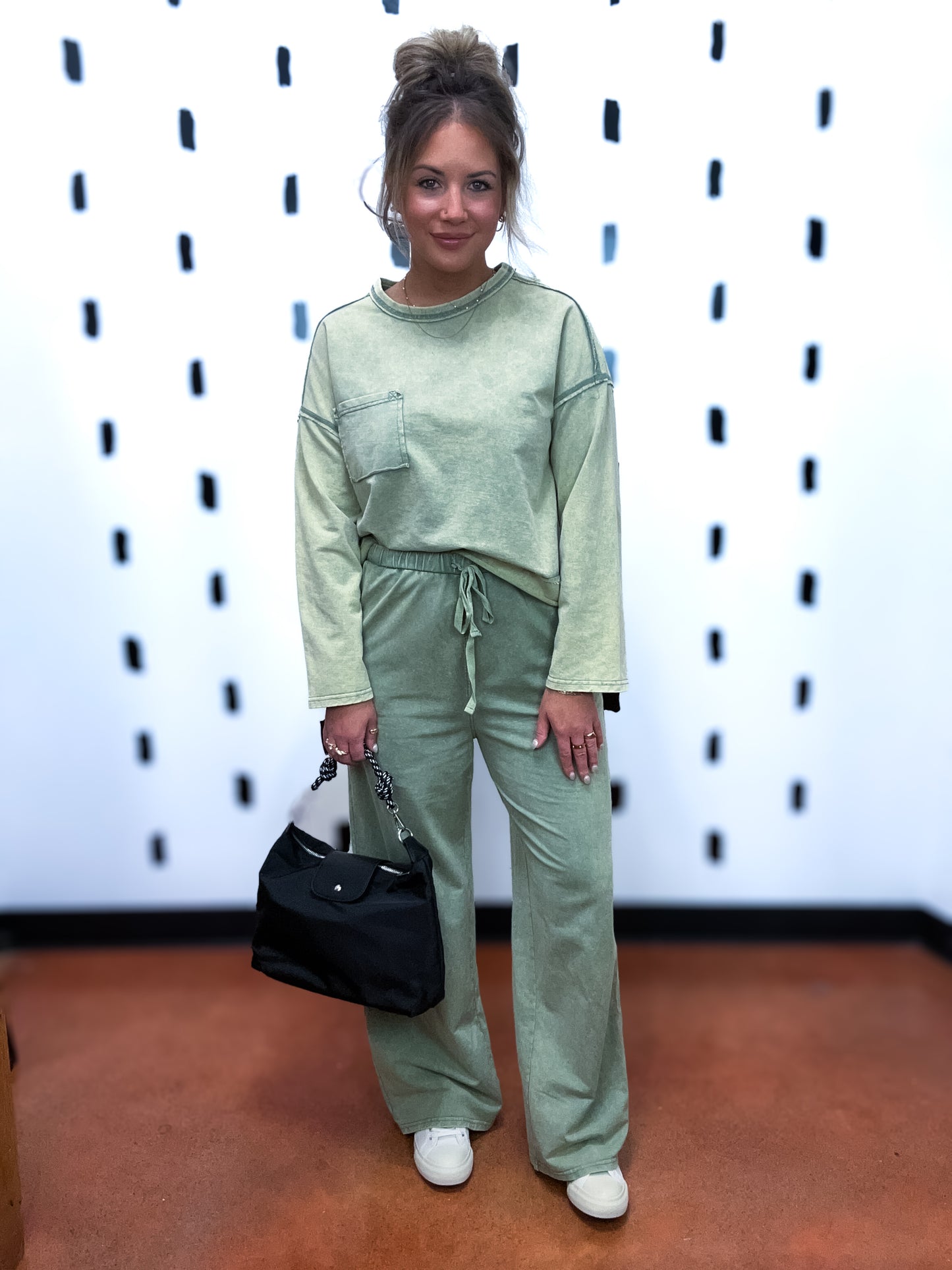 Sage Mineral Wash Knit Top