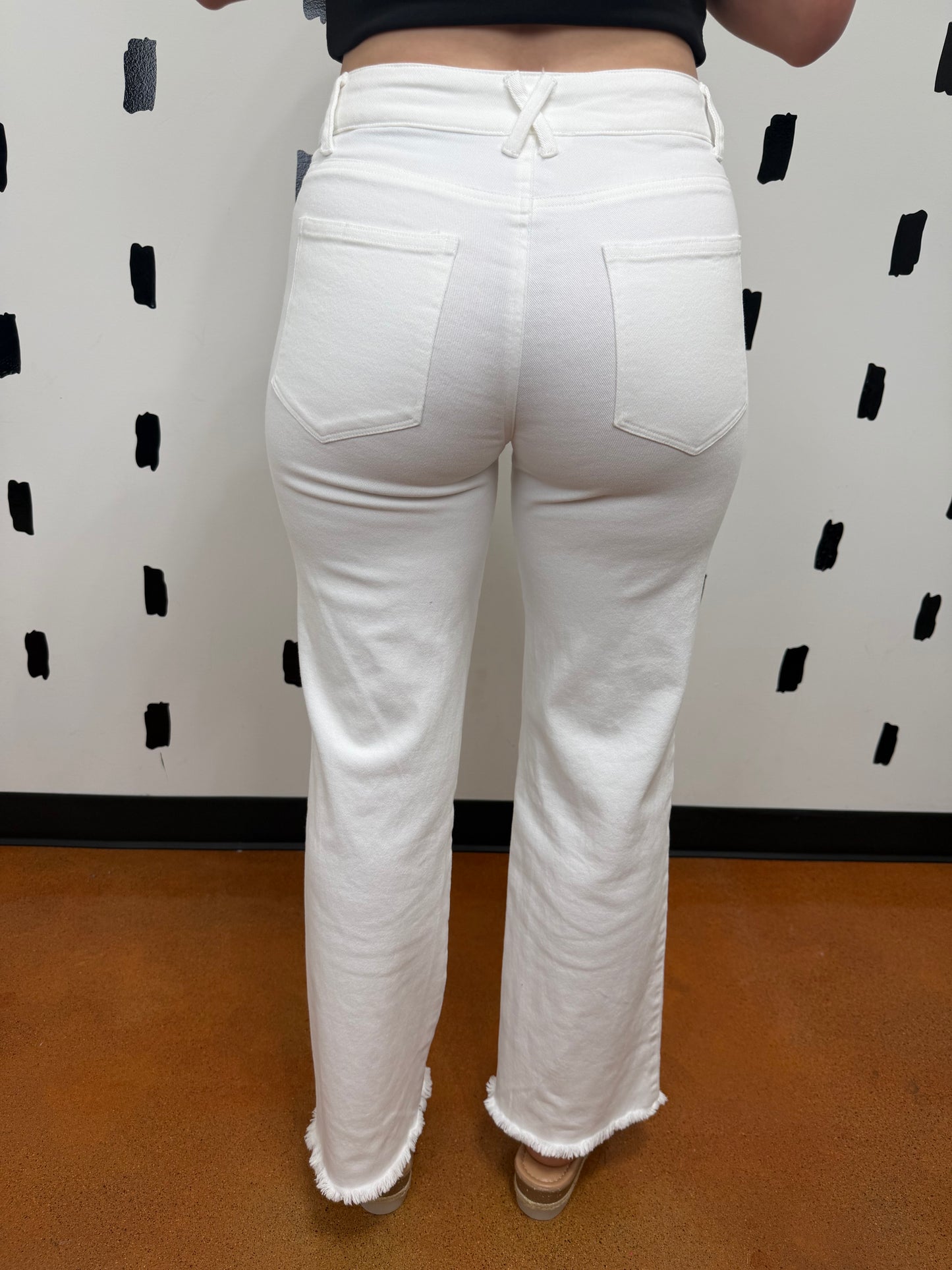 Off White Wide Leg Denim Pants