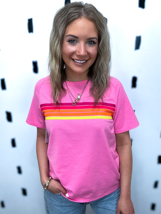 Bonbon Striped Short Sleeve Tee
