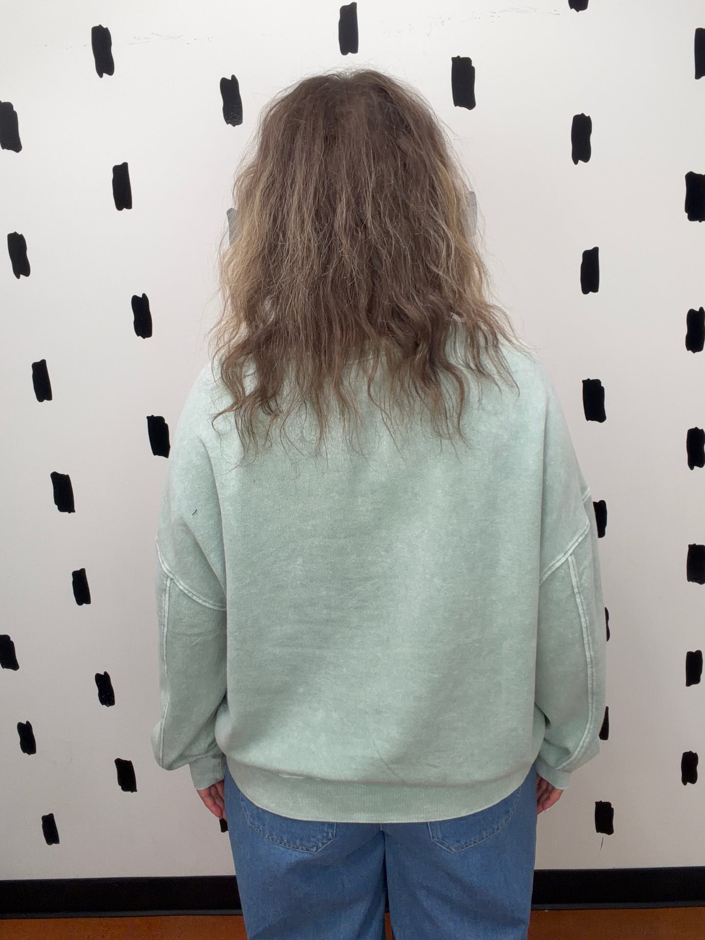 Sage Green Acid Wash Sweatshirt