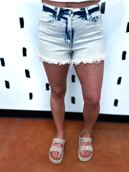 Acid Wash High Rise Shorts
