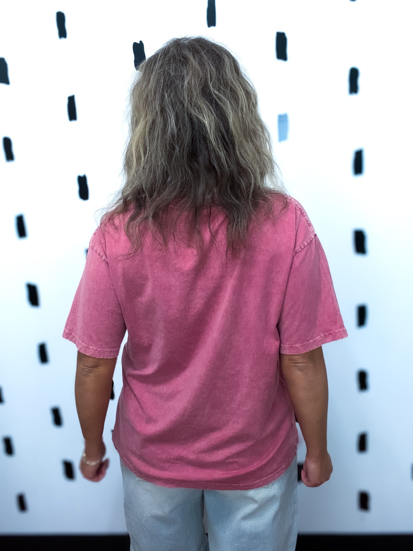 Raspberry Rock N Roll Oversized Graphic Tee