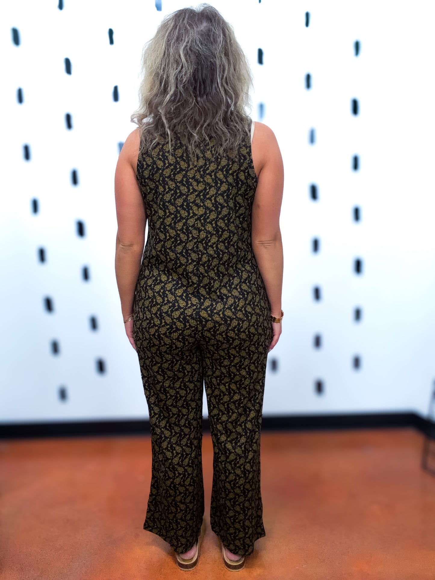 Black Front Button Jumpsuit
