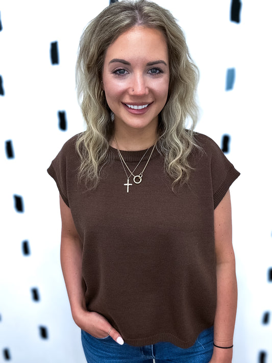 Solid Short Sleeve Sweater