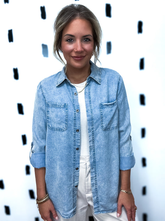 Light Chambray Button Up Shirt