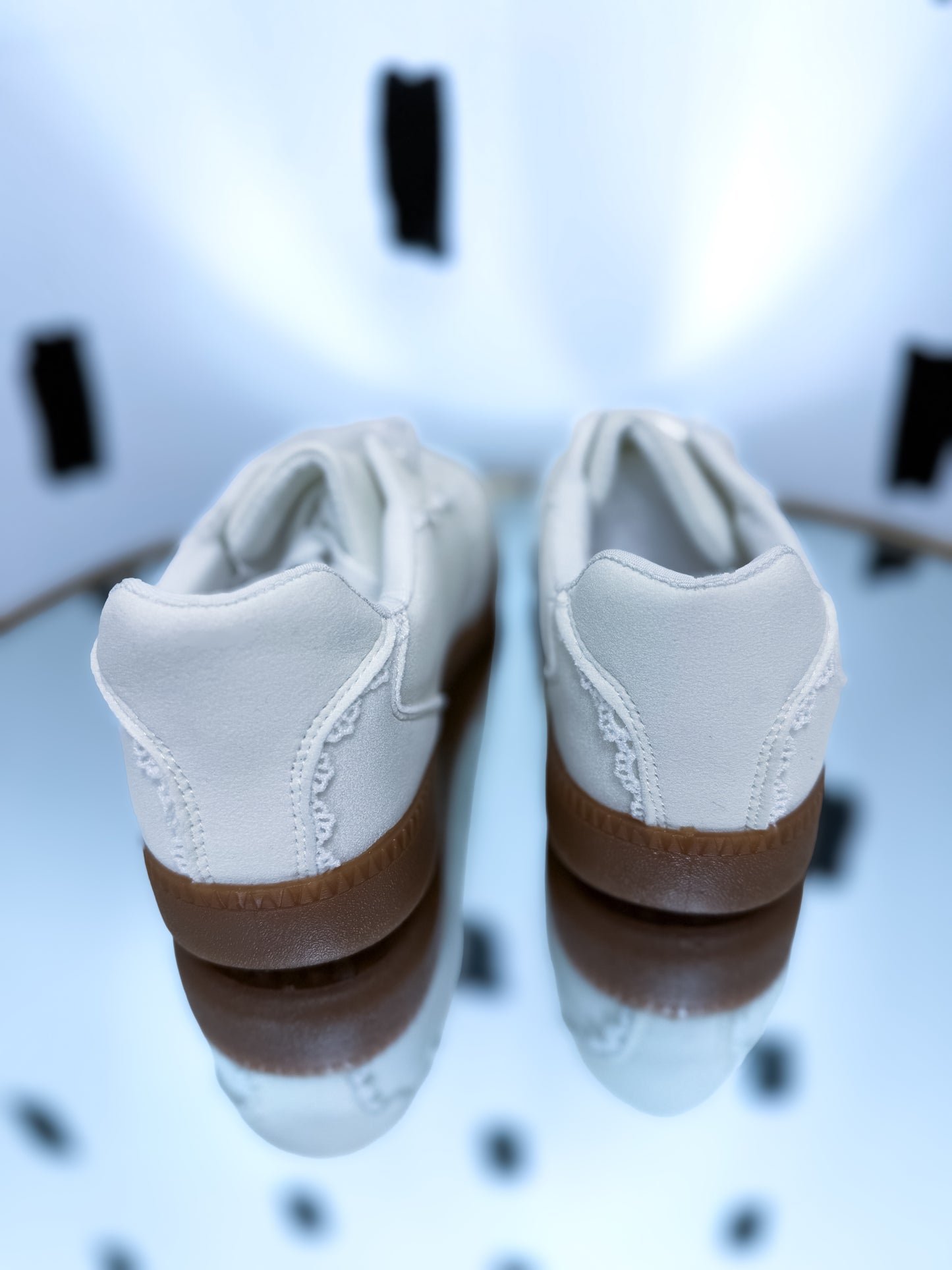 White Lace Accent Sneakers