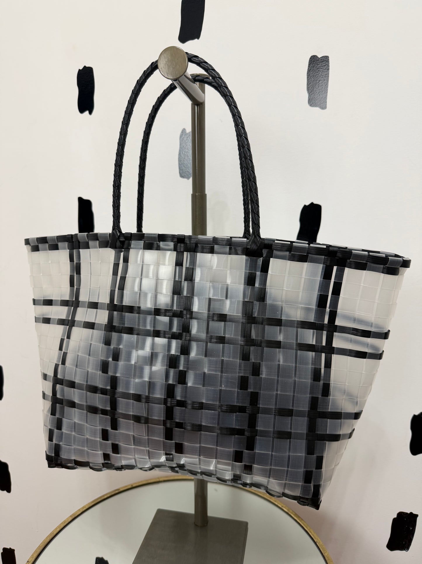 Black Plastic Tote Bag