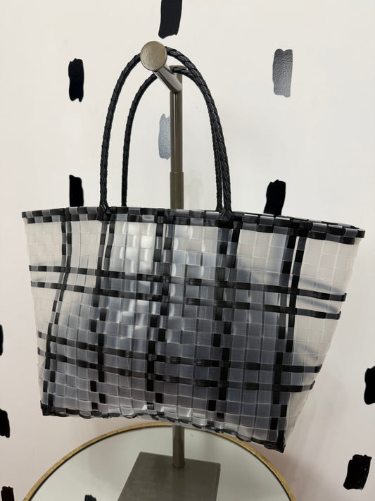 Black Plastic Tote Bag