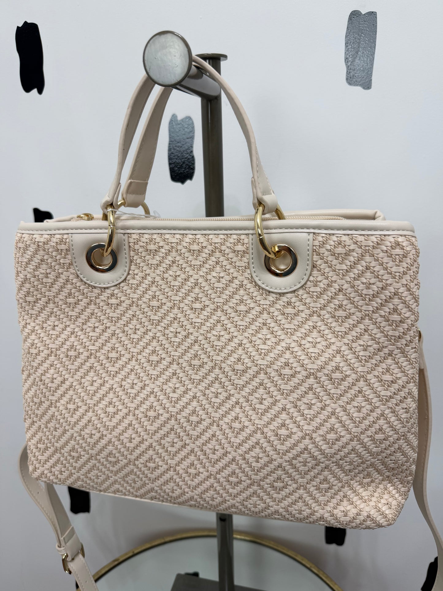 Woven Diamond Tote Bag