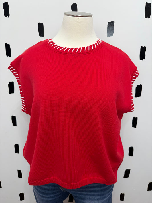 Ruby Stitch Detail Short Sleeve Knit Top