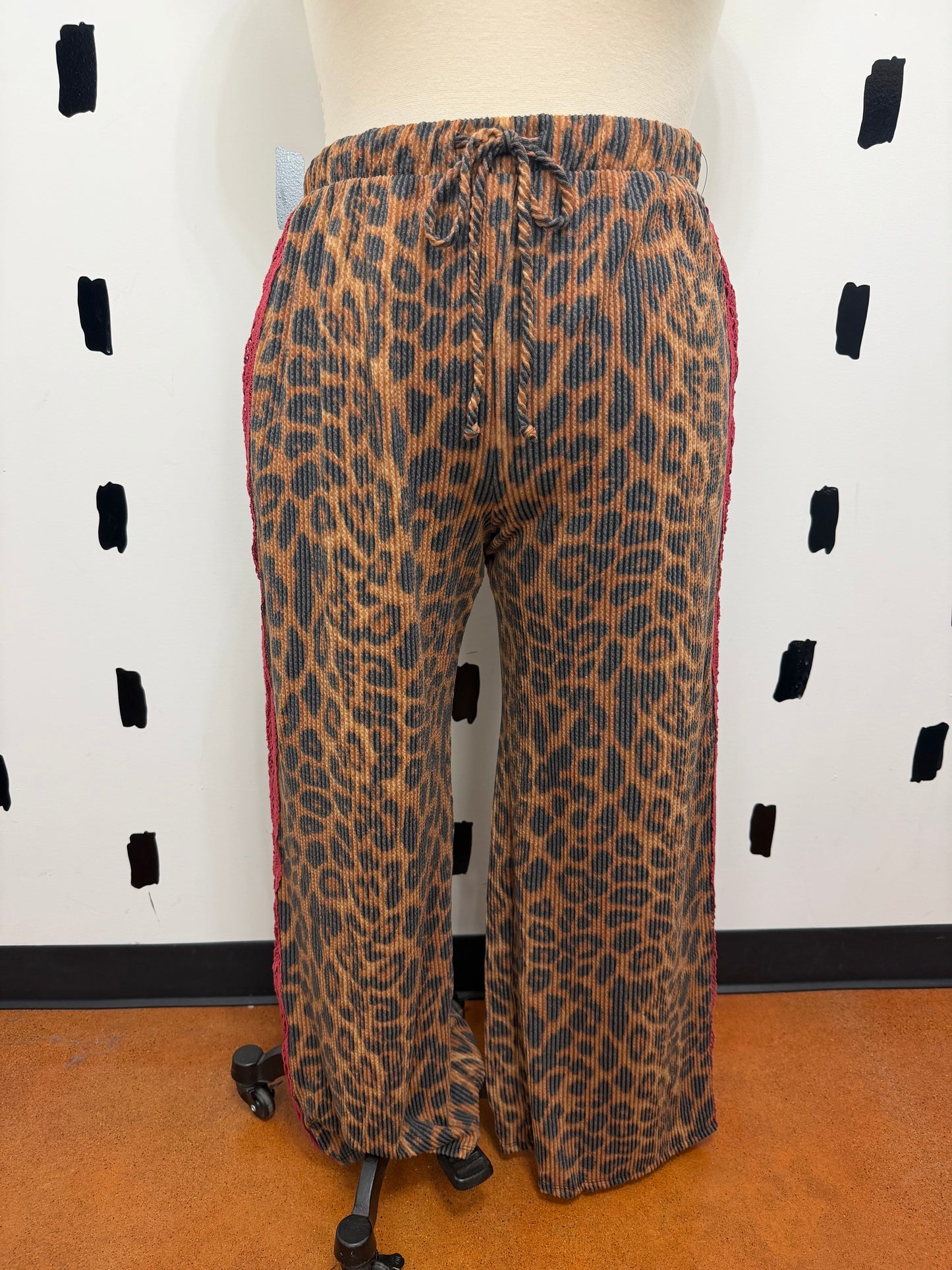 Brown Animal Print Pants