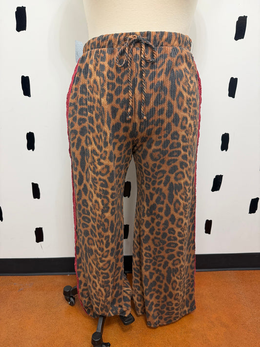 Brown Animal Print Pants