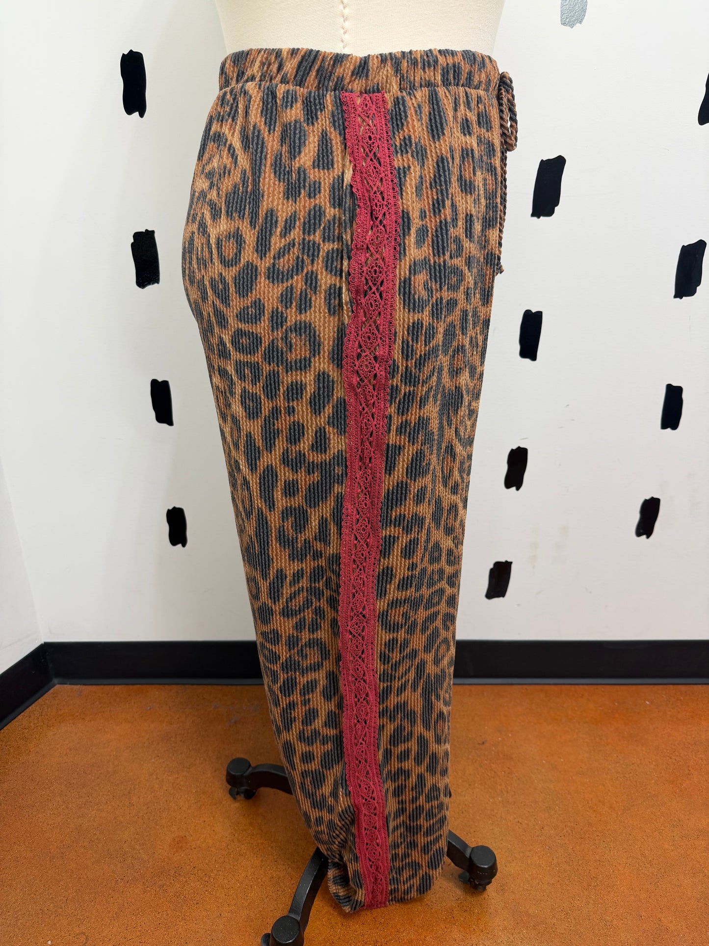 Brown Animal Print Pants