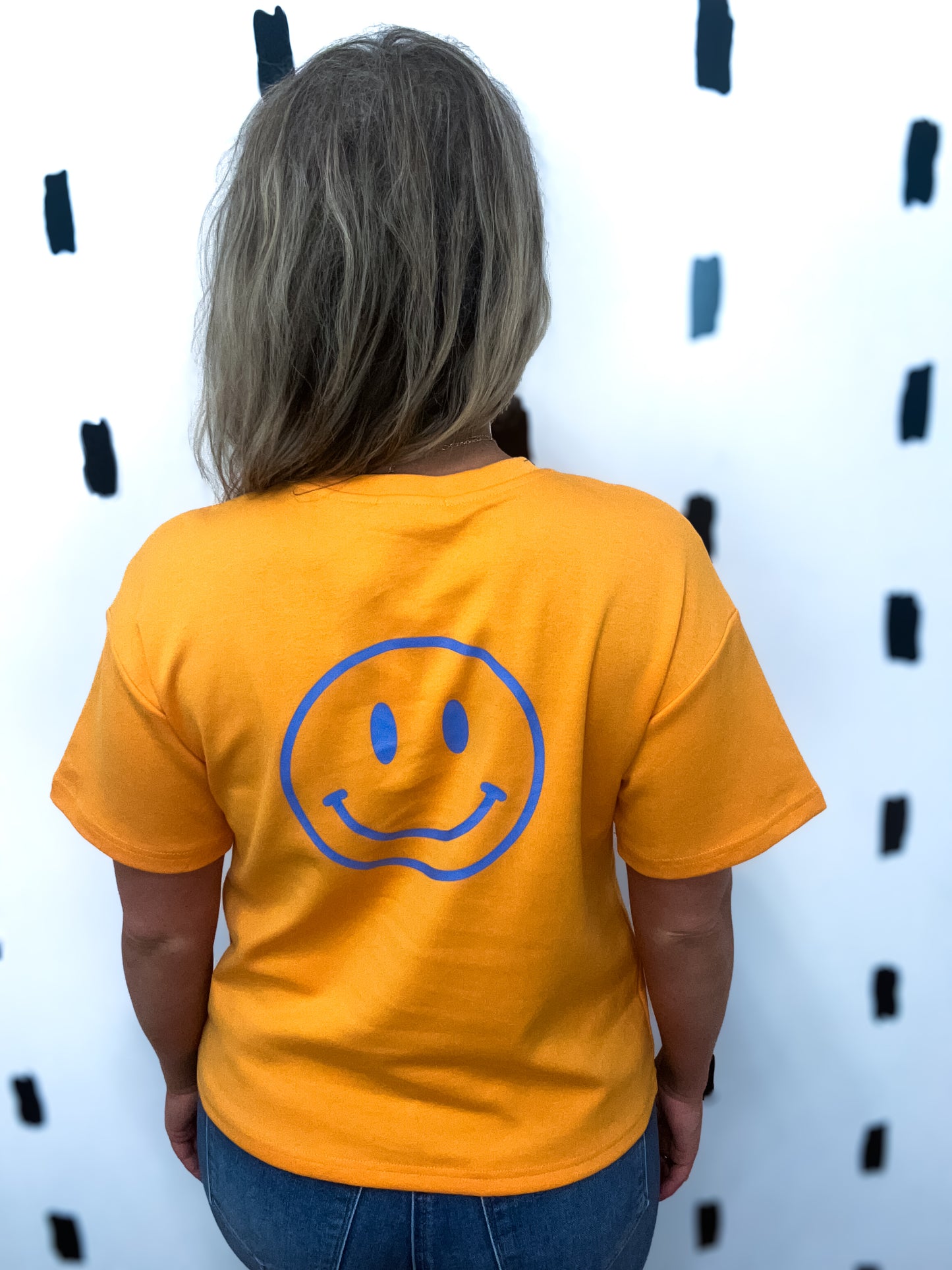 Orange Smile Graphic Short Sleeve Tee