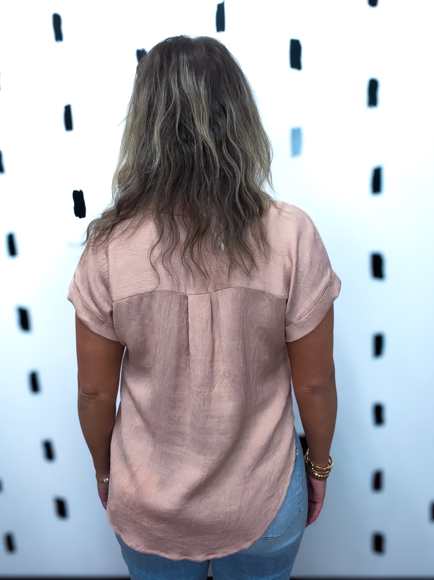 Blush Short Sleeve Blouse