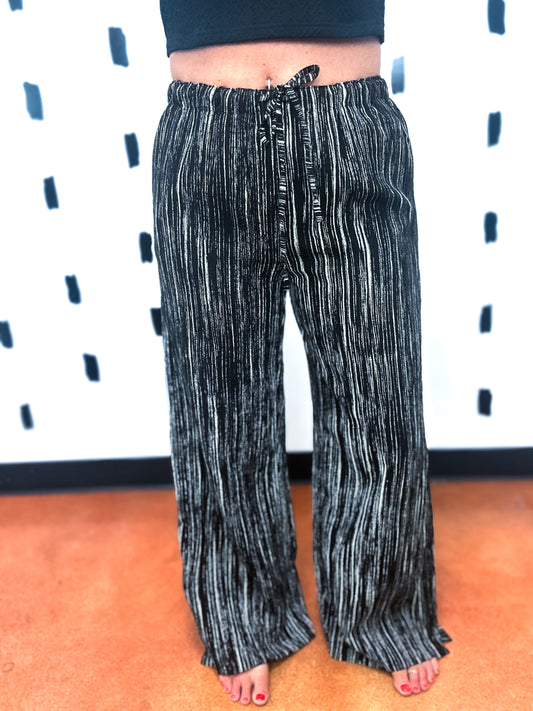 Black/Ivory Wide Leg Pants