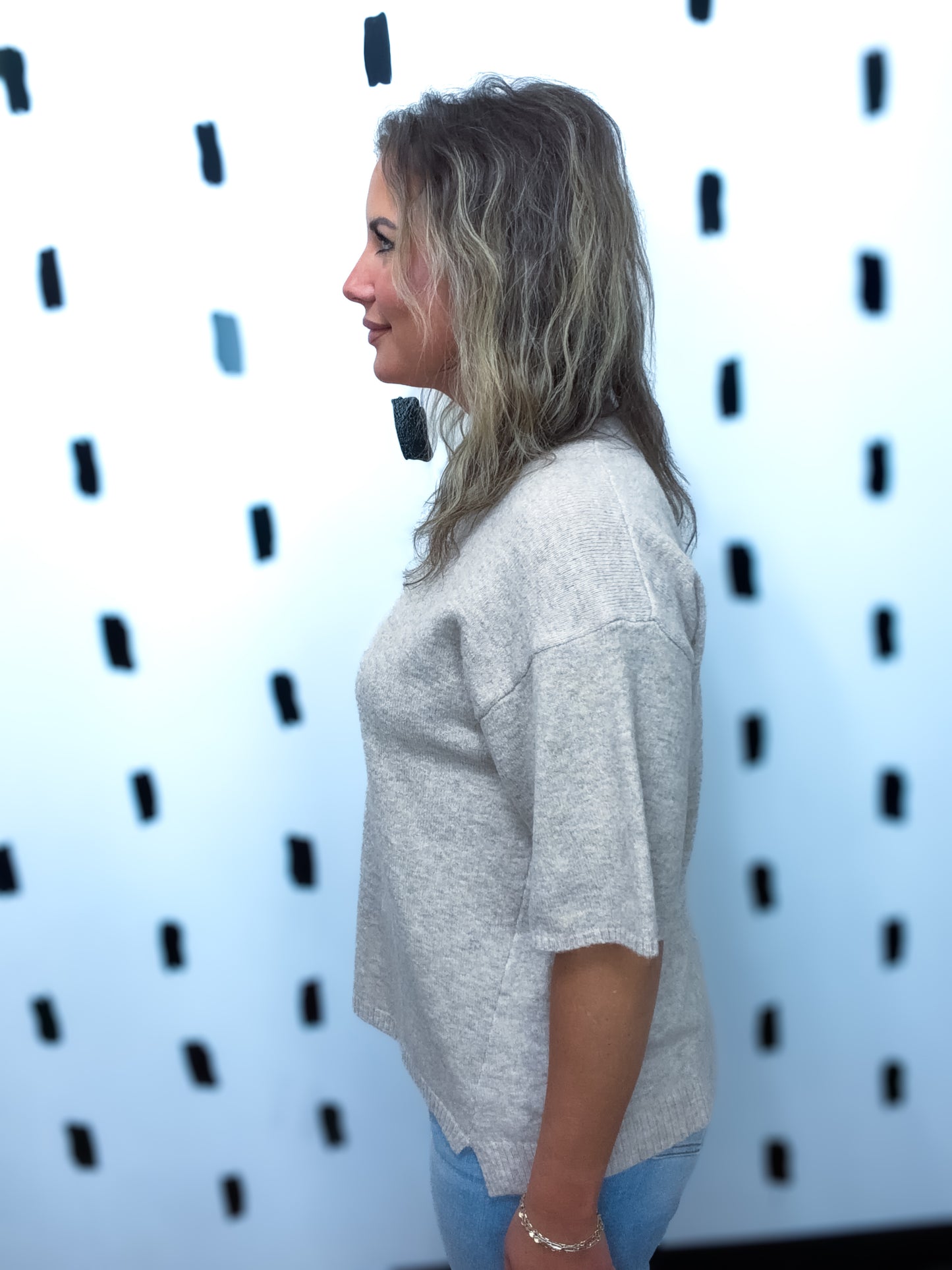 Oat Short Sleeve Knit Sweater