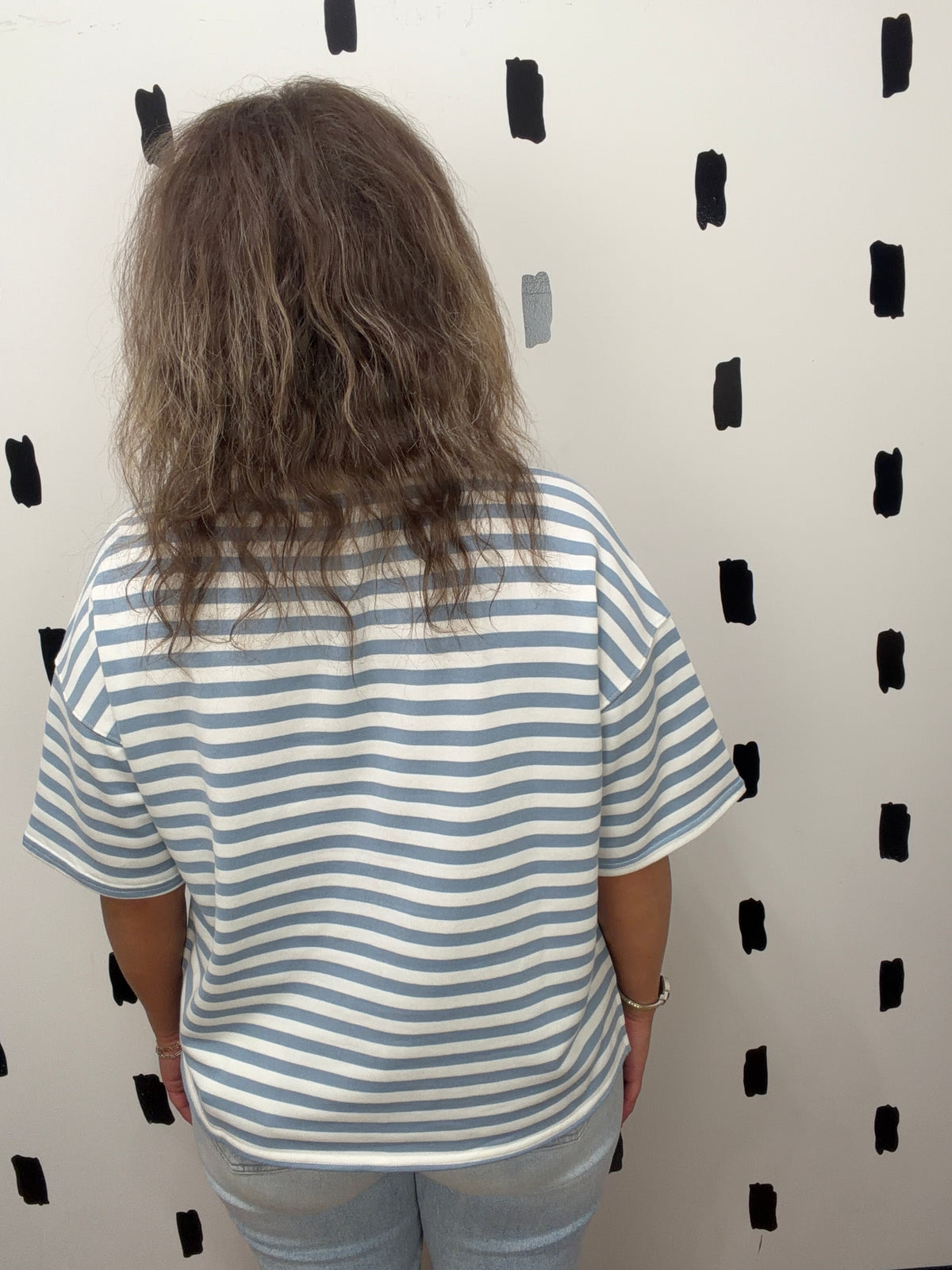 Dusty Blue Colorblock Short Sleeve Tee