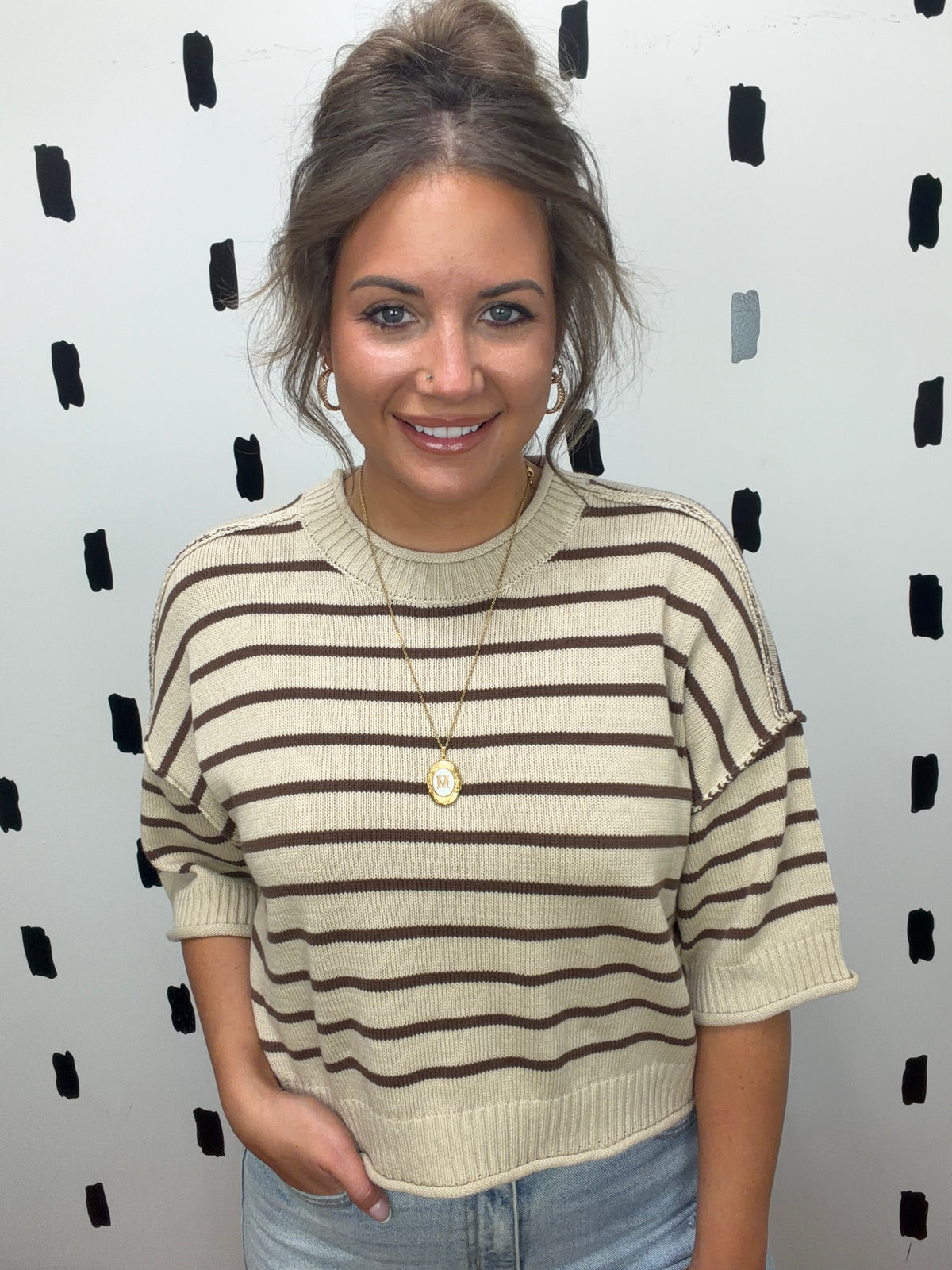 Oatmeal Striped Pullover