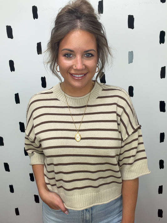 Oatmeal Striped Pullover
