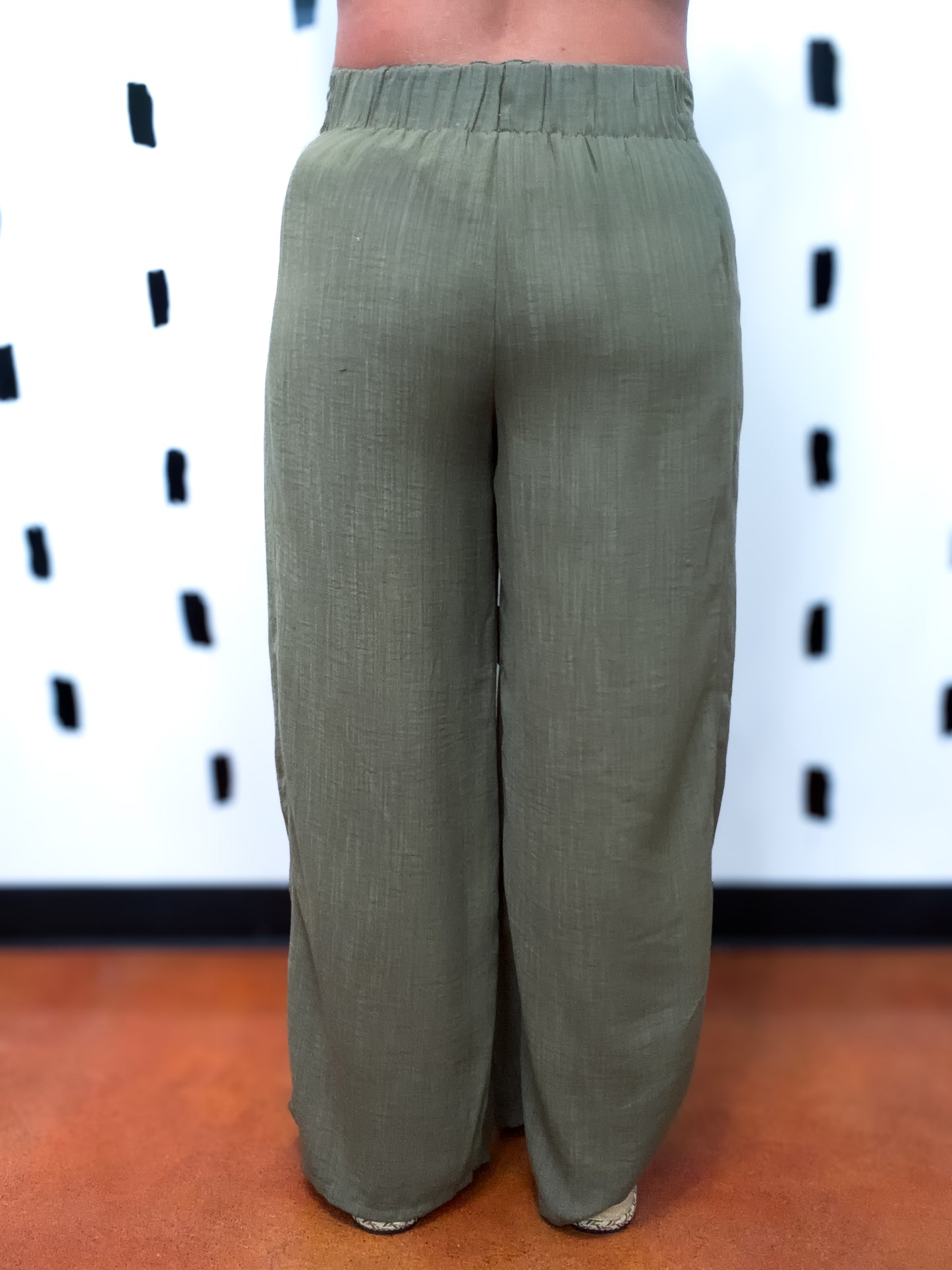 Olive High Waist Wide Leg Pants