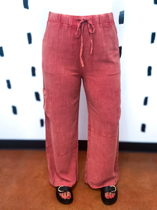 Ginger Mineral Wash Side Pocket Pants