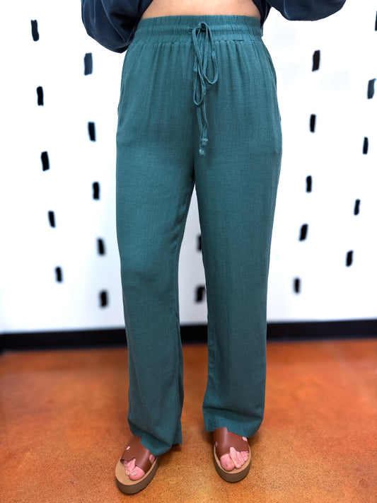 Linen Drawstring Pants