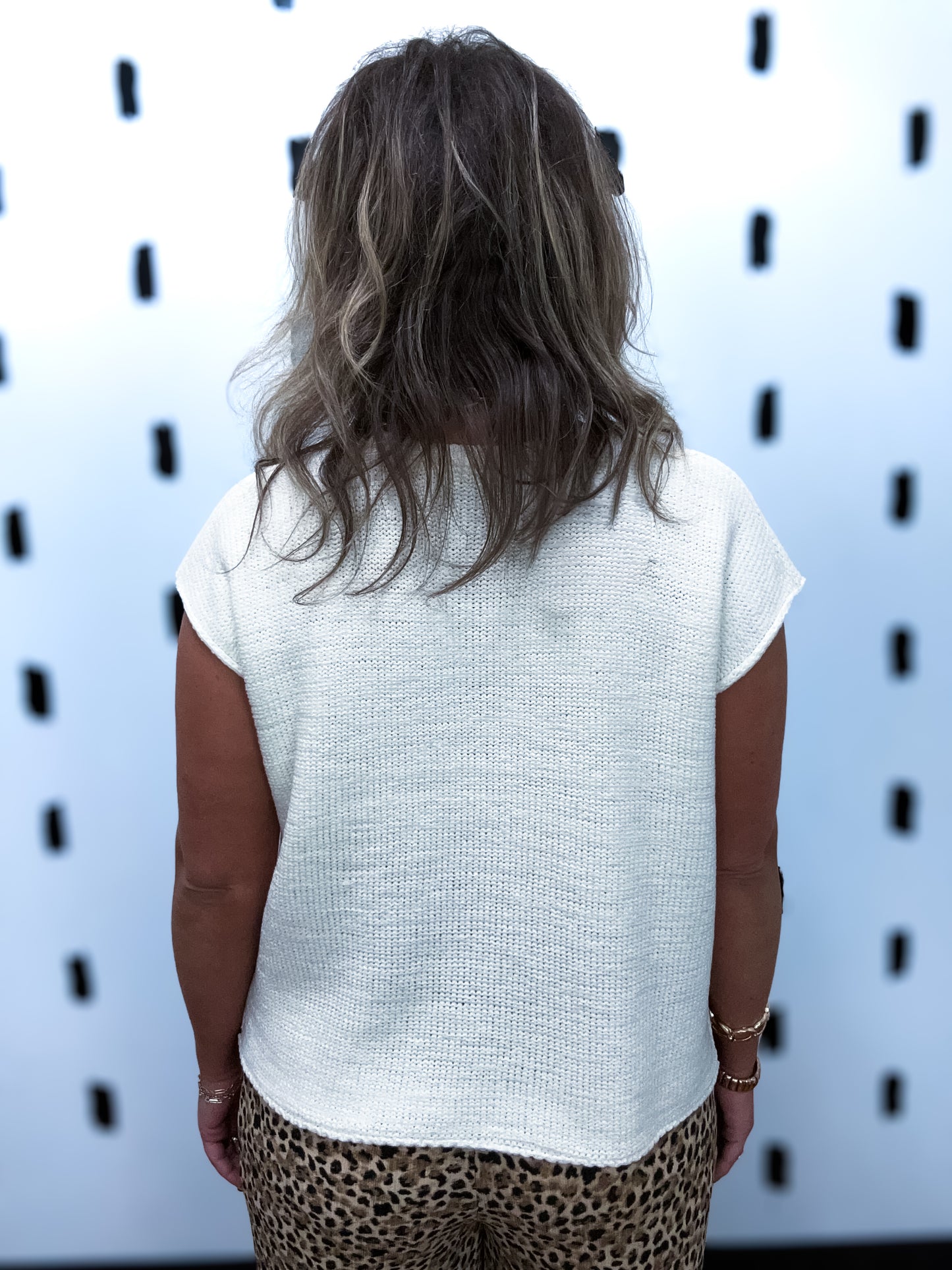 Ivory Crew Neck Sweater Vest