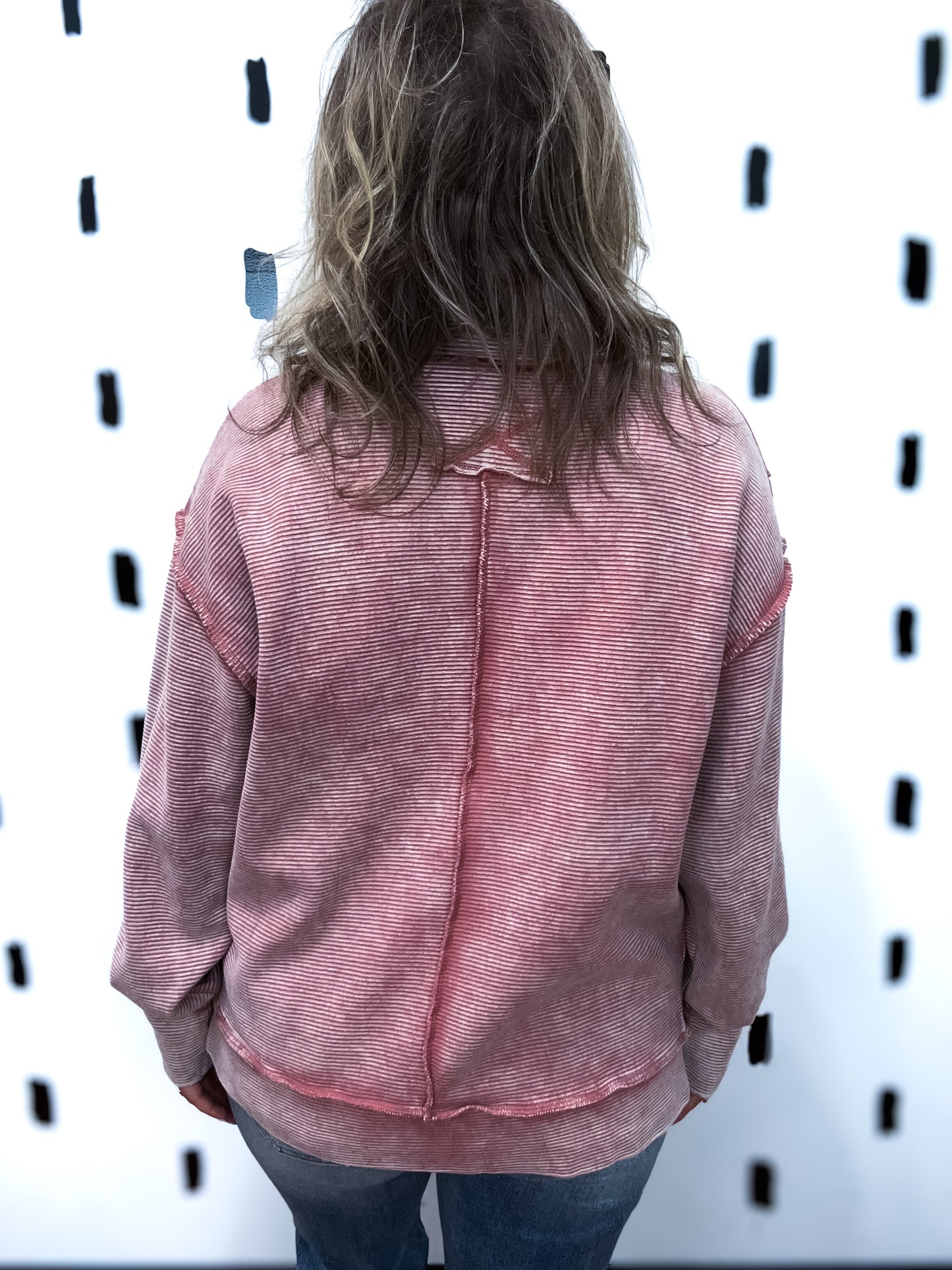 Winter Rose Exposed Seam Pullover