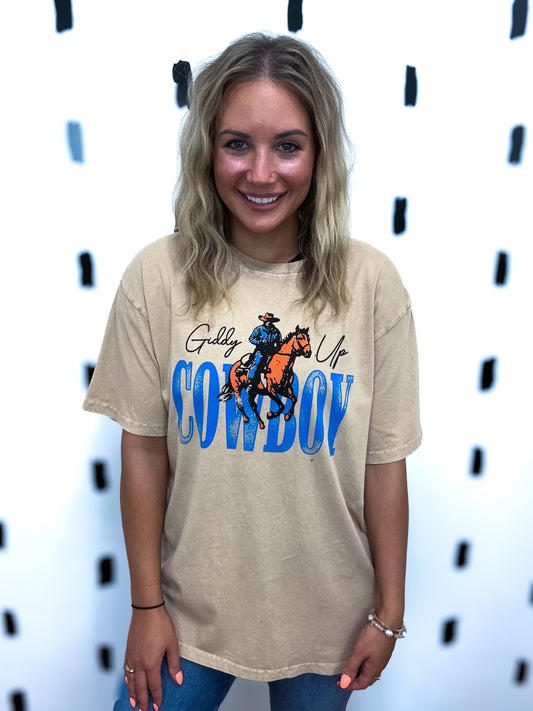 Taupe Giddy Up Graphic Tee