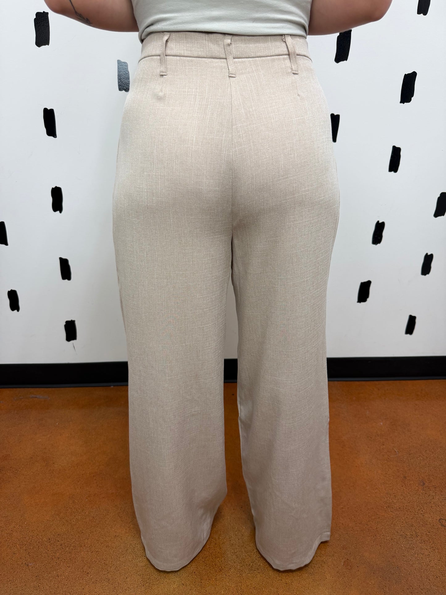 Taupe Wide Leg Dress Pants