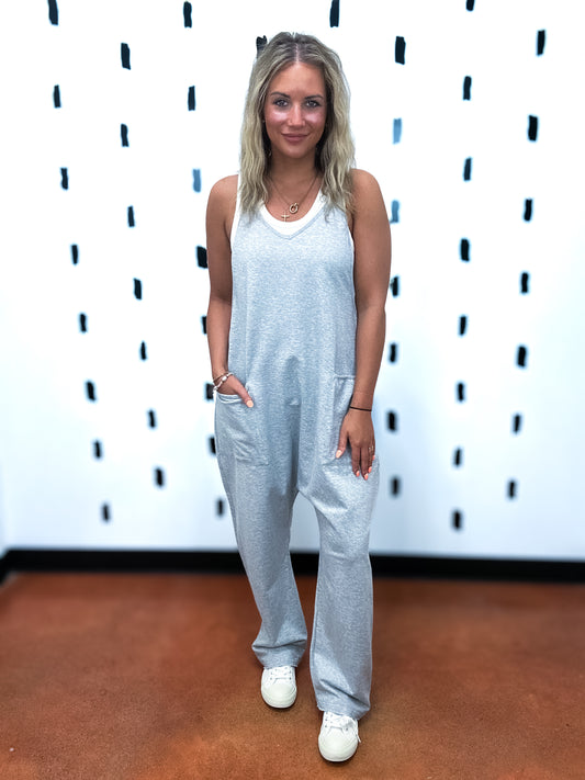 H.Grey Relaxed Fit Jersey Overalls
