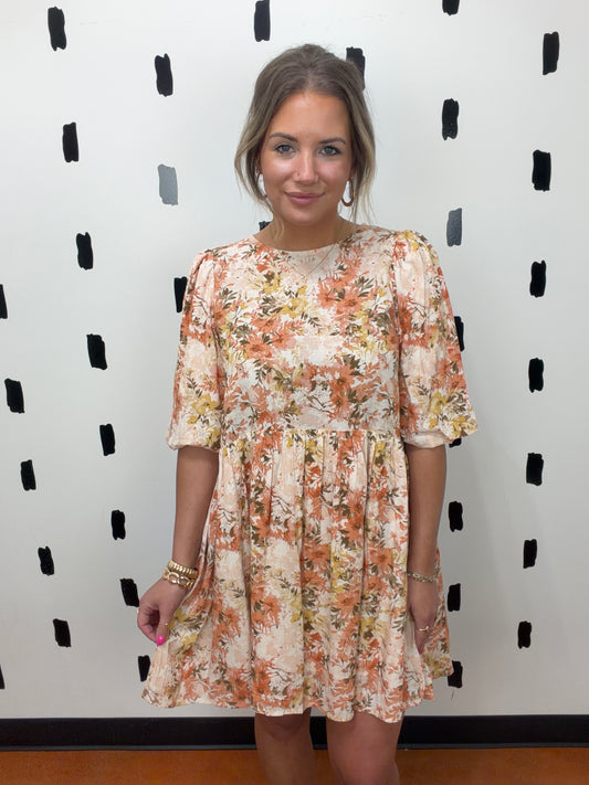 Ginger Floral Print Babydoll Dress