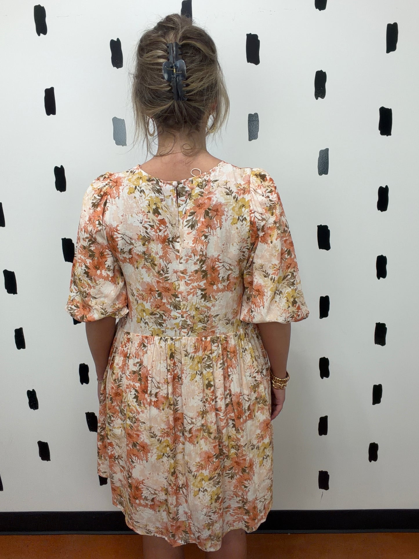Ginger Floral Print Babydoll Dress
