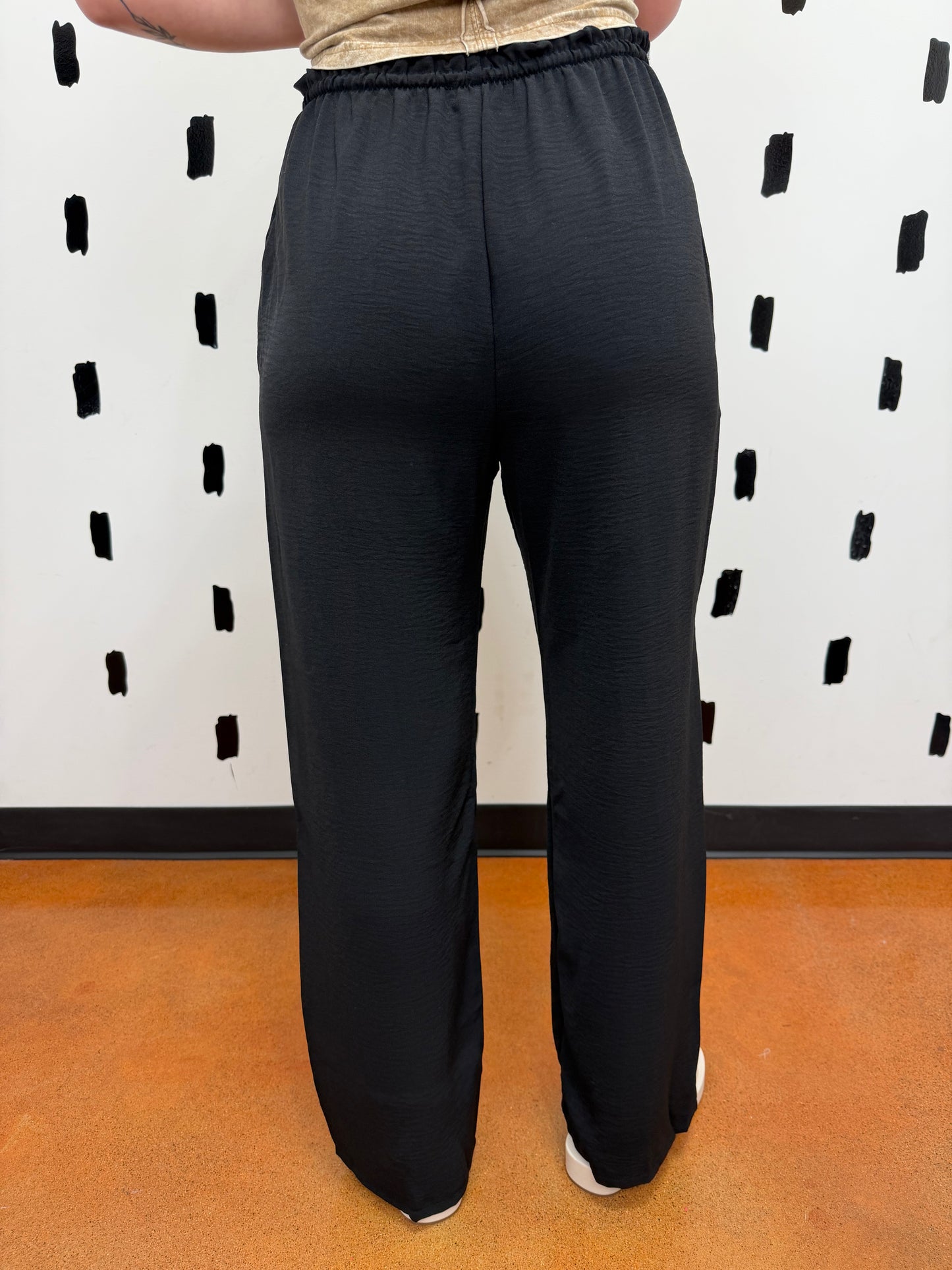 Black Solid Dress Pants