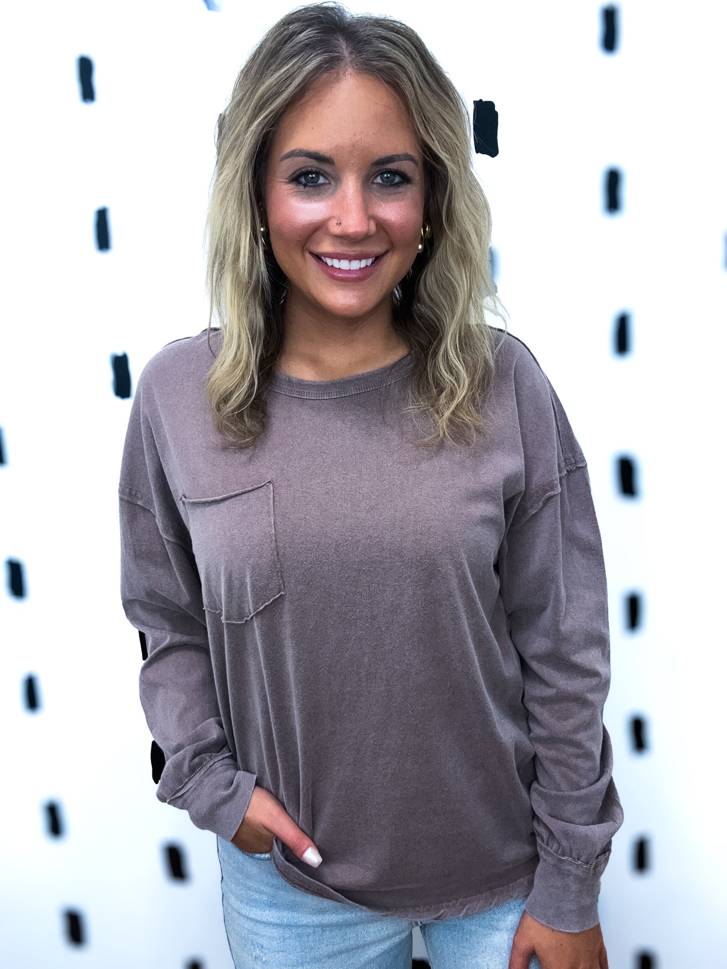 Chestnut Oversized Long Sleeve Tee