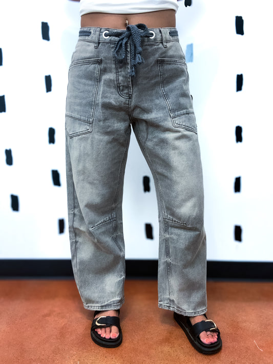 Grey Barrel Denim Pants