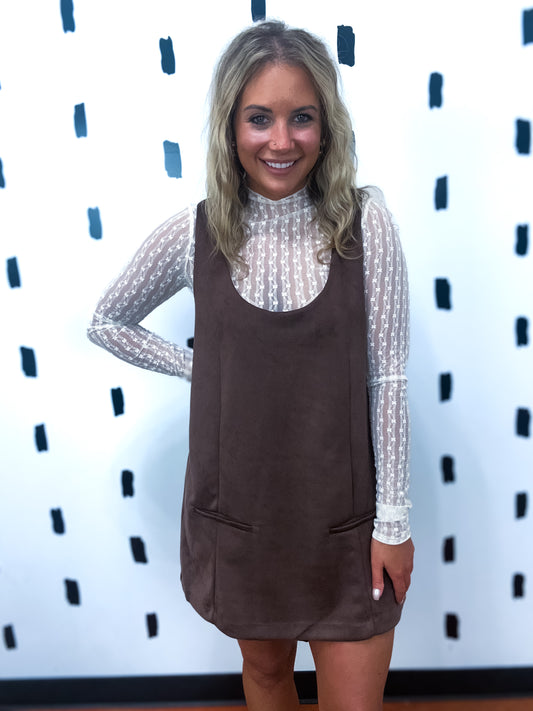 Chestnut Suede Shift Dress