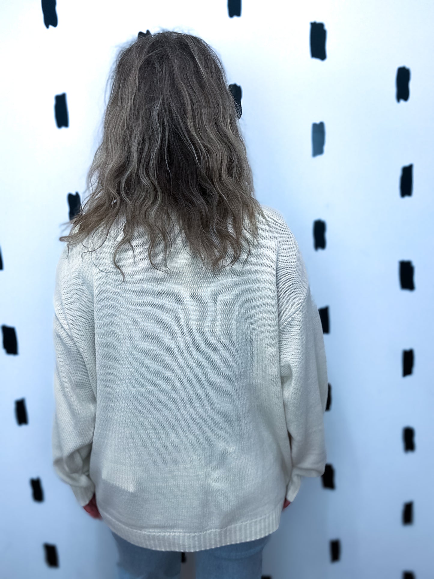 Cream Open Front Cardigan Sweater