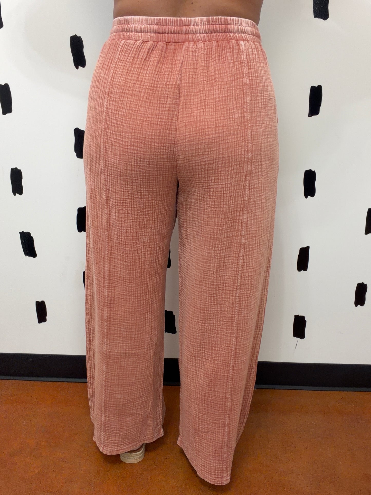 Terracota Lace Trim Detail Pants